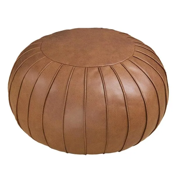 Thgonwid Handmade Foot Stool Ottoman Faux Suede Poufs 21.6