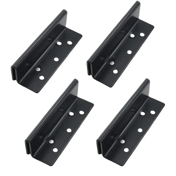 MEICOCO 4 PCS Bed Frame Hardware Bed Post Double Hook Slot Hardware Attachment Brackets, Bed Frame Brackets Heavy Duty for Wooden Screws Included
