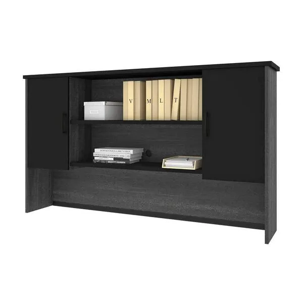 Bestar Norma Hutch, 71W, Black & Bark Gray