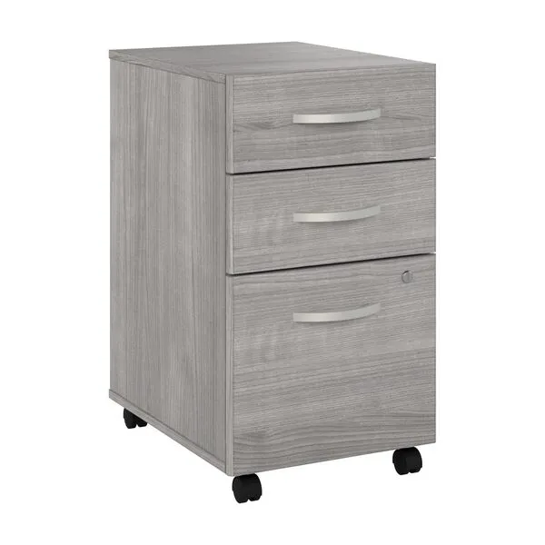 Bush SCF216PGSU 3-Drawer Vertical File Cabinet Locking Letter/Legal Platinum Gray 20-Inch D