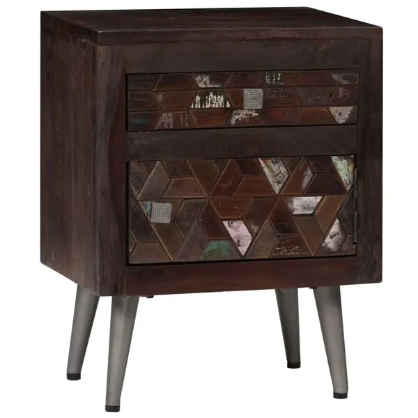 vidaXL Bedside Cabinet Bedroom Living Room Side Telephone Tea Stand Nightstand Furniture Solid Reclaimed Wood 15.7