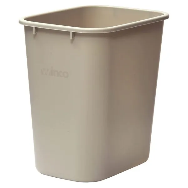 Winco PWR-28BE Waste Basket, 7 Gallon, Beige