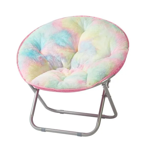 Heritage Kids Sorbet Dreams Rainbow Fur Saucer Chair, 23