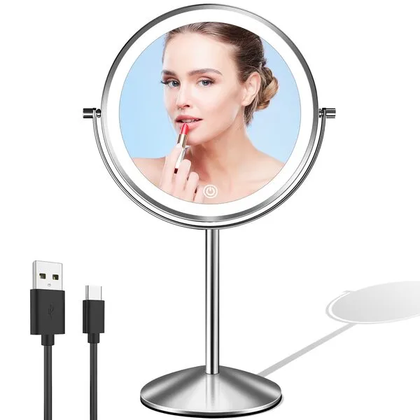 LOVESPEJO Lighted Makeup Mirror with Magnification, 8