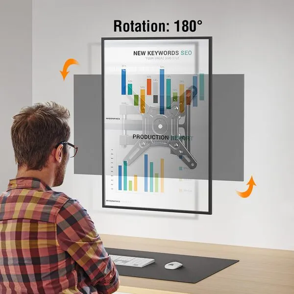 ELIVED UL Listed Full Motion TV Monitor Wall Mount for Most 14-42 Inch LED LCD Flat Screen TVs & Monitors, Swivels Tilts Extension Rotation, Bracket Max VESA 200x200mm, up to 33 lbs.