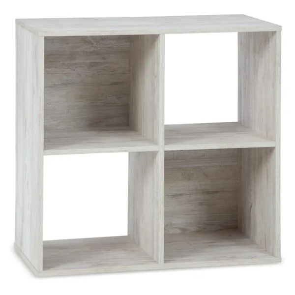 Signature Design by Ashley Paxberry Coastal 4 Cube Storage Organizer or Bookcase, Whitewash