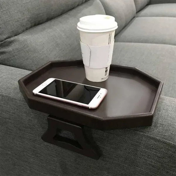 NHD Pekokavo Sofa Armrest Clip Tray Table, Couch Drink Snack Remote Control Holder (Cherry)