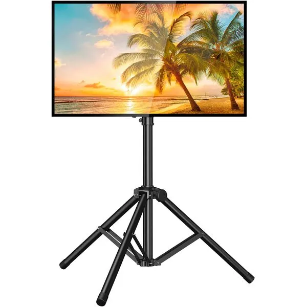 PERLESMITH Tripod TV Stand -Portable TV Stand for 37-85 Inch LED LCD OLED Flat Screen TVs-Height Adjustable Display Floor TV Stand with VESA 600x400mm, Holds up to 110lbs PSTM2