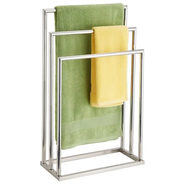 Freestanding Towel Rack, 3 Tier Stainless Steel Towel Bar Stand for Bathroom, Chrome Plated DECLUTTR