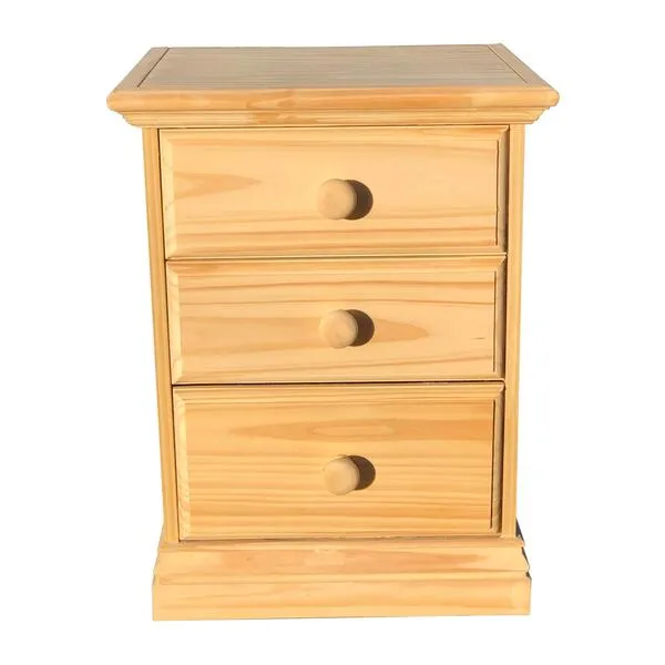 Wood To The World Arizona Twin Bed Solid Pine Platform Bed and 3 Drawer Nightstand Unfinished Bedroom Set Value Pack Suitable for Kids Room