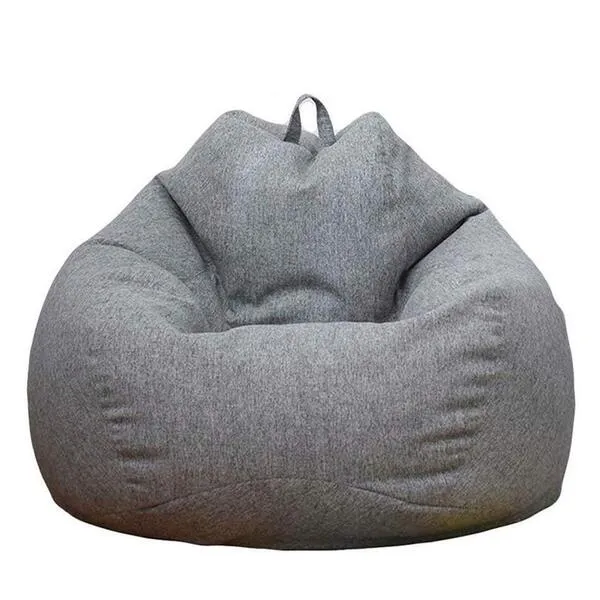 Stuffed Animal Storage Bean Bag Cover (No Filler) Extra Soft Beanbag Seat Chair Covers-Cotton Linen Memory Foam Beanbag Replacement Cover for Adults Children without Filling