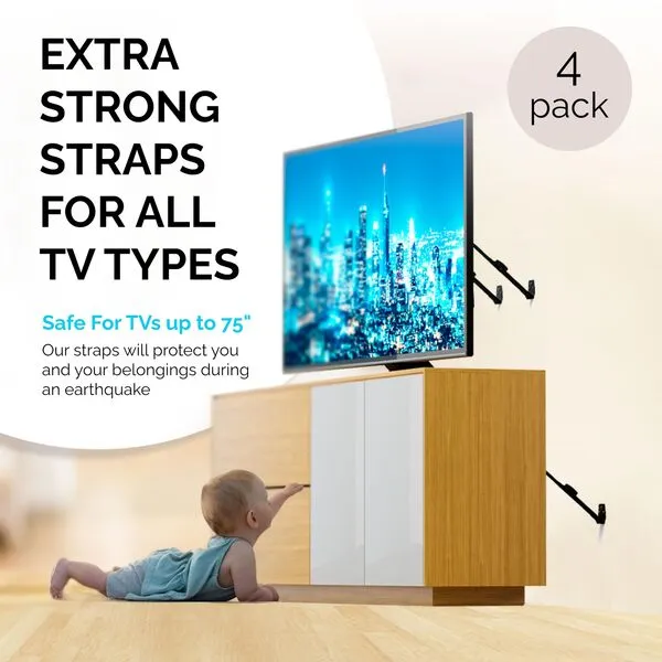 Family Care TV/Furniture Safety Straps 4 Pack+24 Pack Corner Protector Baby + 8 Pack Baby Cabiner Locks