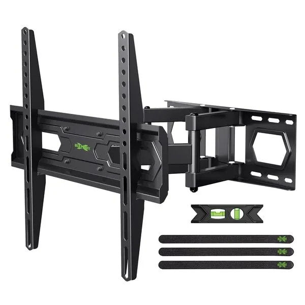 USX MOUNT TV Wall Mount for 32-65 inch Flat Screen/LED/4K TVs up to 110lbs, Full Motion TV Bracket, Swivel/Tilt TV Mount with Articulating Dual Arms, Max VESA 400x400mm, Fits 12/16