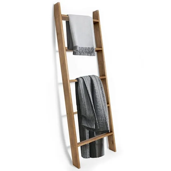 Ilyapa Blanket Ladder for Living Room, Ladder Blanket Holder - Rustic Decorative Quilt Ladder, Barnwood Blanket Ladders for Living Room, Farmhouse Decor, Quilt Ladder