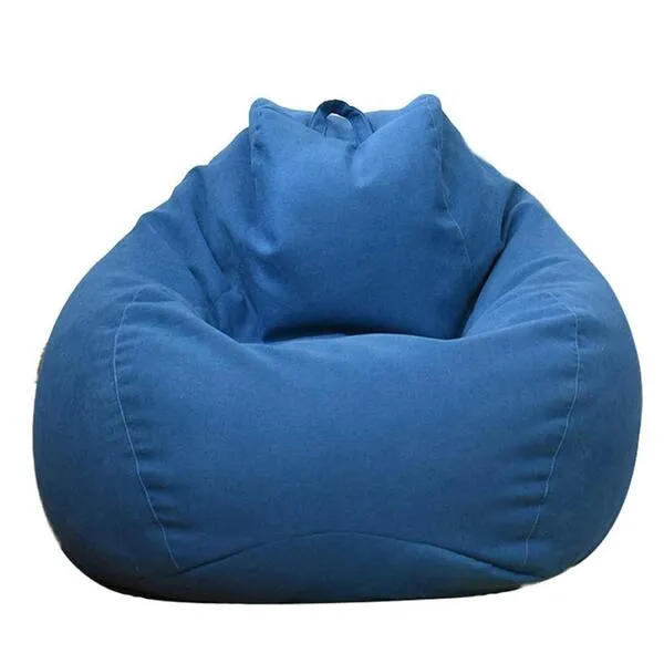 WAQIA Stuffed Animal Storage Bean Bag Chair Cover (No Filler) - Stuffable Zipper Beanbag Cover-Cotton Linen Memory Foam Beanbag Replacement Cover for Adults and Kids Without Filling