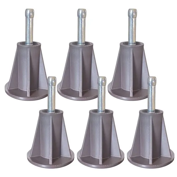 Home\'s Place Steel Stem Bed Frame Feet to Replace Wheels. Replacement Feet Make Your Bed Sturdy and Protect Floor. Easy to Install. Set of 6