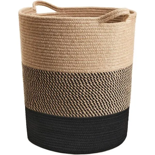 INDRESSME Laundry Basket Large Laundry Hamper, Woven Baskets for Storage, 17.8