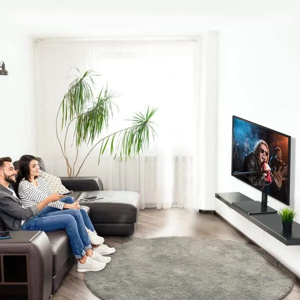 MOUNT PRO Universal Swivel TV Stand Base, Table Top TV Stand for 37 to 65, 70, 75 Inch LCD LED TVs, Height Adjustable TV Mount Stand with Tempered Glass Base, Holds up to 88lbs, Max VESA 600x400mm