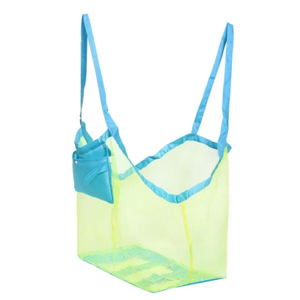 Meejaa Mesh Beach Bag, Classic Mesh Beach Toy Tote Bag, Foldable Large Children\'s Toy Storage Bag, Used for Storage of Toys, Shells, Clothes and Towels when Playing on the Beach