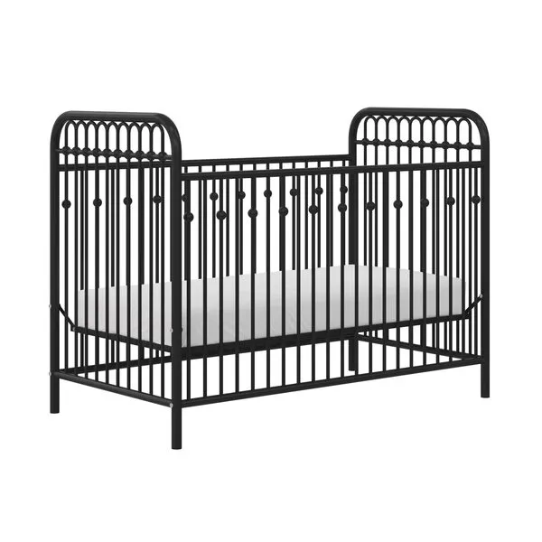 Little Seeds Monarch Hill Ivy Metal Baby Crib, Black