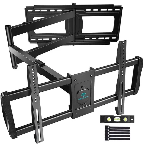 PERLESMITH Long Arm TV Wall Mount for 42-90 inch TVs, Full Motion TV Mount with 42.72 inch Extension Articulating Arm Swivel and Tilt, Max VESA 800x400mm, Holds up to 150 lbs, 16”,18”, 24” Studs