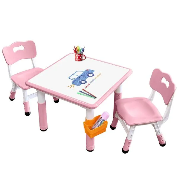 Kids table and chairs, Toddler table and chairs, Kids table( 2 chairs ), Kids table and chair set, Kids table and chair set 5-8 year old, Toddler table and chair set with 8 leg covers +12 color pens