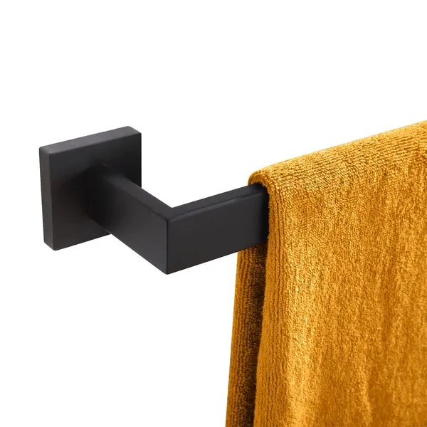KOKOSIRI 20-Inch Single Towel Bar, Bathroom Kitchen Towel Holder, Wall Mounted SUS304 Stainless Steel Towel Rack, Matte Black, B4003BK-L20