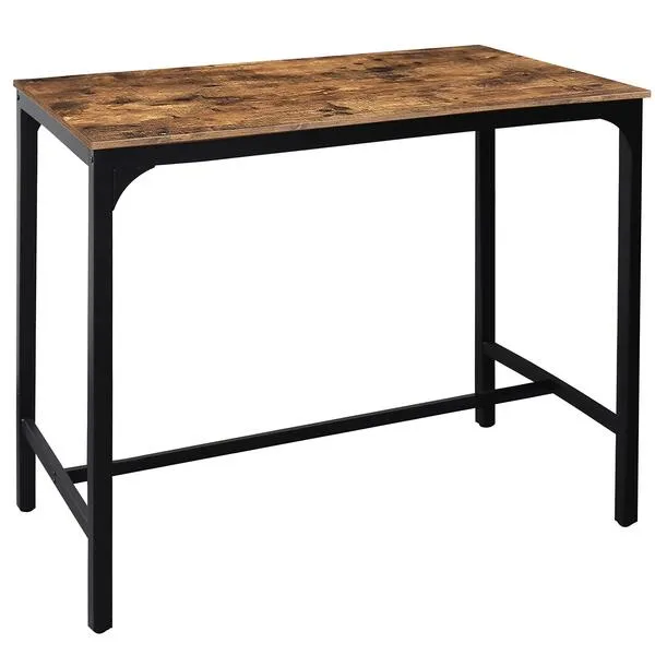 MUPATER 47\'\' High Bar Table Industrial Dining Table, Tall Counter Height Pub Table for Dining Room, Kitchen or Living Room, 47.2\'\'L x 23.6\'\'W x 41.7\'\'H, Rustic Brown