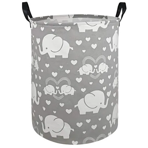DUYIY Round Laundry Hamper Storage Basket Organizer Hamper Storage Bins for Clothes Toys Box Nursery Hamper Gift Basket with Handles