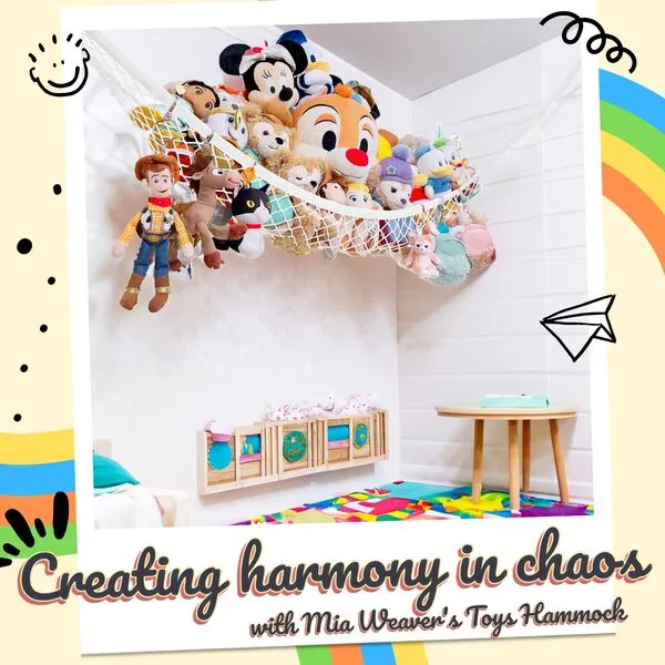 Mia Weaver Stuffed Animal Hammock for Plushie Toys | Corner Hanging Storage Net for Organizing Your Teddy and Stuffy Collection | (Mesh, White 2packs)