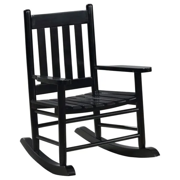 Coaster Furniture Country Farmhouse Kids Solid Wood Rocking Chair Slat Back Black 609451