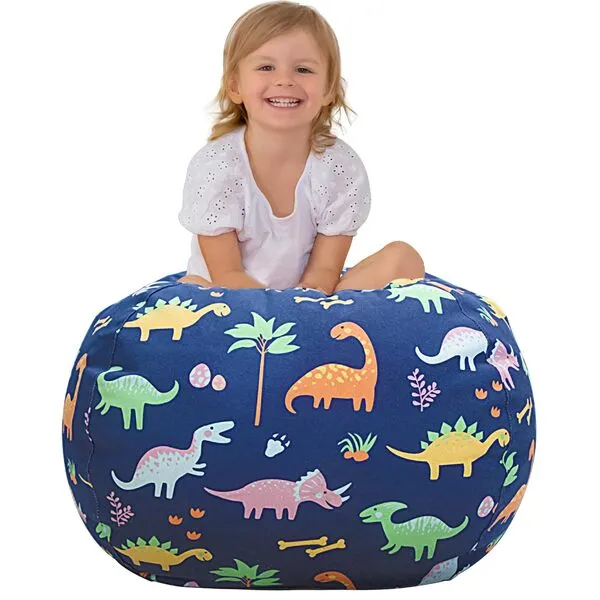 Aubliss Stuffed Animal Bean Bag Storage Chair (Dinosaur, Medium (32''))