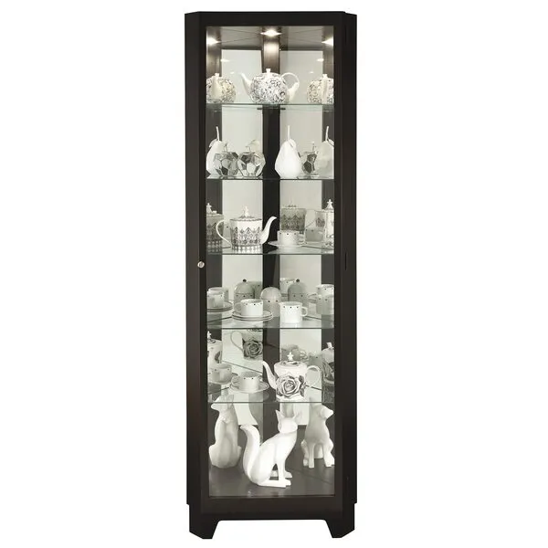 Howard Miller Friends Corner Curio Cabinet, Black Satin