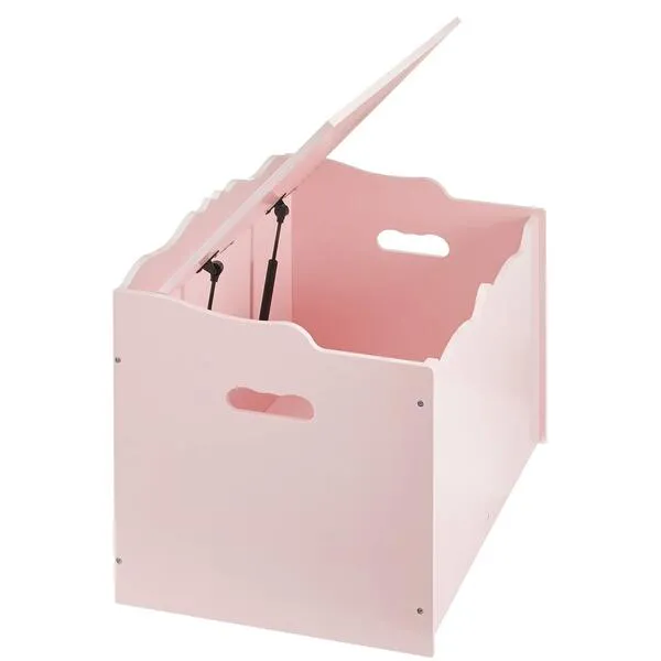 Amazon Basics Kids Wooden Toy Box Storage Chest, Pink, 30