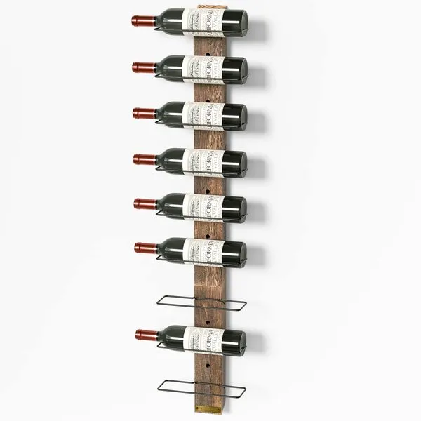 J JACKCUBE DESIGN Wall Mount Wine Rack Organizer for 9 Bottles, Elegant and Simple Rustic Wood Wine Storage Display Holder for Kitchen and Home Décor- MK699A