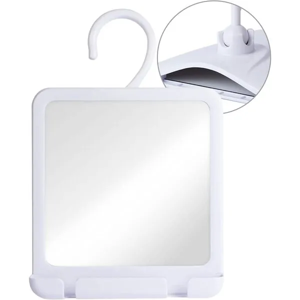 MIRRORVANA Dual Anti Fog Shower Mirror for Shaving with Hook for Hanging and Fogless Shatterproof Surface - Fill Back Chamber/Reservoir with Hot Water for Fog Free Shave (8\