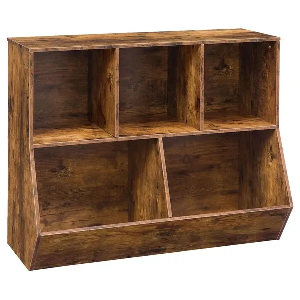 HOOBRO Kids Bookshelf, Bookcase Footboard, Toy Storage Cubby, 35.4