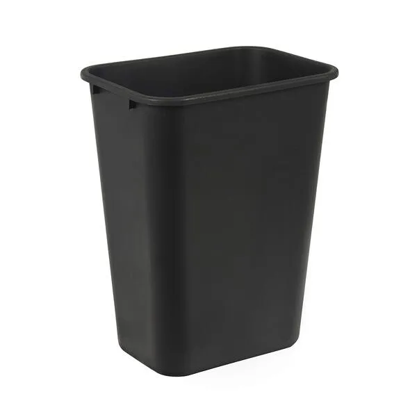 Amazon Basics - Rectangular Commercial Office Wastebasket, 10 gallon (Pack of 1), Black (Previously AmazonCommercial brand)