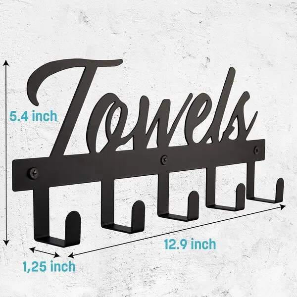 Aesthetic Bathroom Towel Rack for Wall Mount – Space Saving and Easy to Install Towel Holder Hooks - The Perfect Addition to Your Bathroom Decor