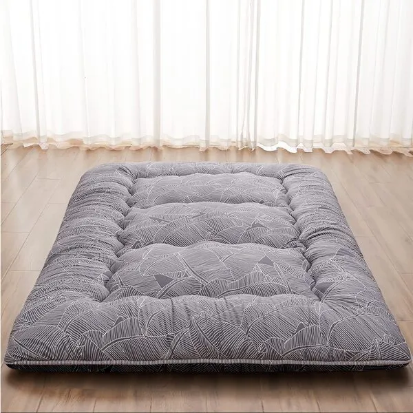 XICIKIN Japanese Floor Mattress, Japanese Futon Mattress Foldable Mattress, Roll Up Mattress Tatami Mat with Washable Cover, Easy to Store and Portable for Camping,(Grey Feather,Twin)