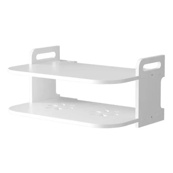 Denpetec Floating Shelf for TV Components,TV Box Shelf Thick DVD Player, Wall Hanging Shelf Punching-Free Storage Rack Floating Shelf for Set-Top Box Router Game Consoles for Home