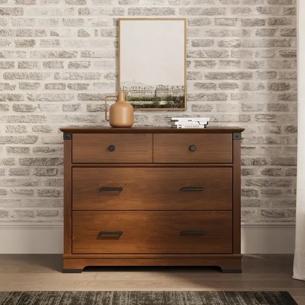 Child Craft Redmond 3 Drawer Dresser for Nursery or Bedroom, Plenty of Storage, Anti-Tip Kit Included to Prevent Tipping, Non-Toxic, Baby Safe Finish (Coach Cherry)