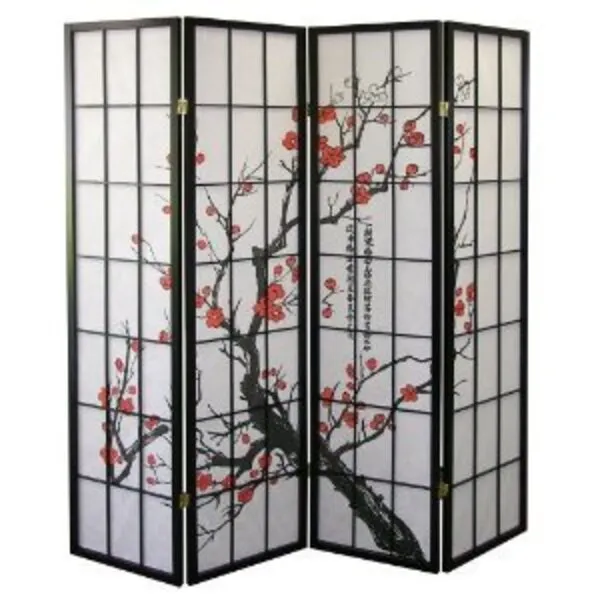 Select Plum Blossom color and Panel 3 to 8 Room Divider (BLACK, 4)
