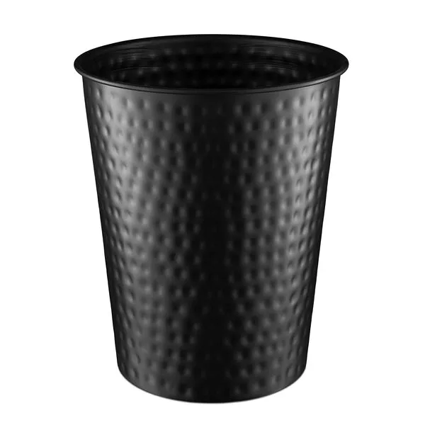 Monarch Abode 20128 Hand Hammered Metal Wastebasket Trash Can for Home Office and Bedroom - Decorative Wastebasket - Modern Bathroom Trash Bin Black - Office Trash Can - Metal Bathroom Trash Can