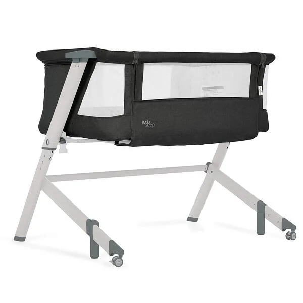 Evolur Stellar Bassinet and Bedside Sleeper, Easy to Fold and Carry, Lightweight and Portable Baby Bassinet, Height Adjustable, Mattress Pad Included, Black