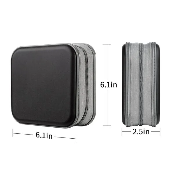 LIOVODE DVD Case, 48 Capacity CD Case Portable CD Case Holder Storage Hard Plastic DVD CD Wallet Holder Organizer for Car (Black)
