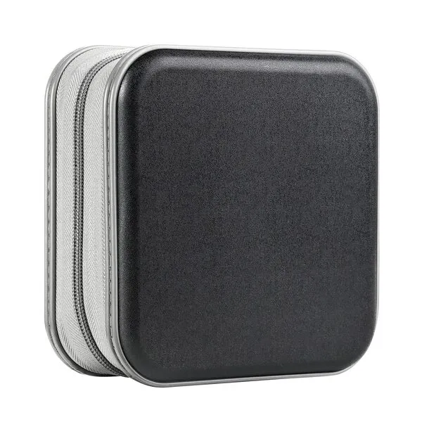 UENTIP 48 Capacity CD Case,Portable DVD Hard Plastic Case Holder CD Organizer Wallet Protective DVD Storage (Black, 48)