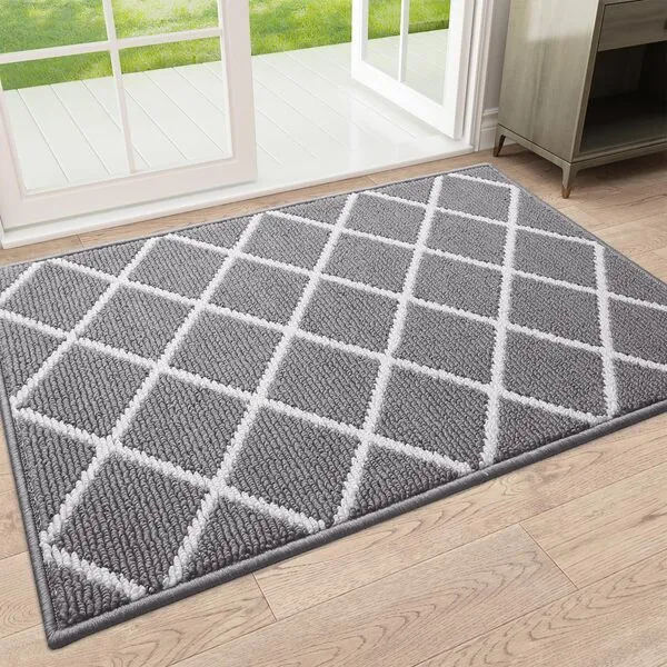 Finchitty Indoor Door Mat, Non-Slip Absorbent Resist Dirt Entrance Mat, Washable Mats for Entryway, Low-Profile Inside Floor Doormat, 32