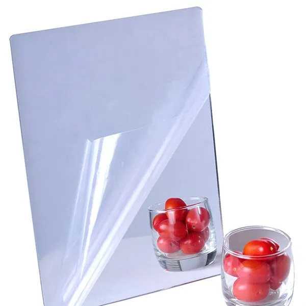iCAGY Acrylic Self Adhesive Mirror Sheet for Wall, Plastic Non Glass Sticky Kid Safety Mirror Tiles for Wall Rectangle 8x10 inch 1Pcs