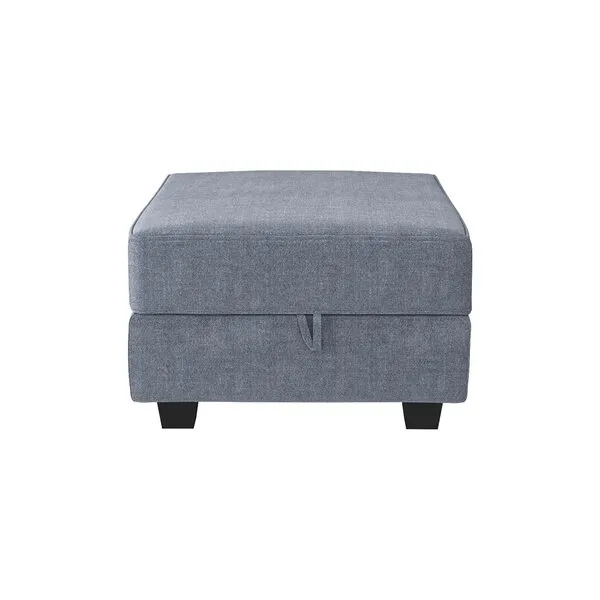 HONBAY Square Ottoman Module for Modular Sectional Sofa, Storage Ottoman Footrest and Seat Cube, Bluish Grey